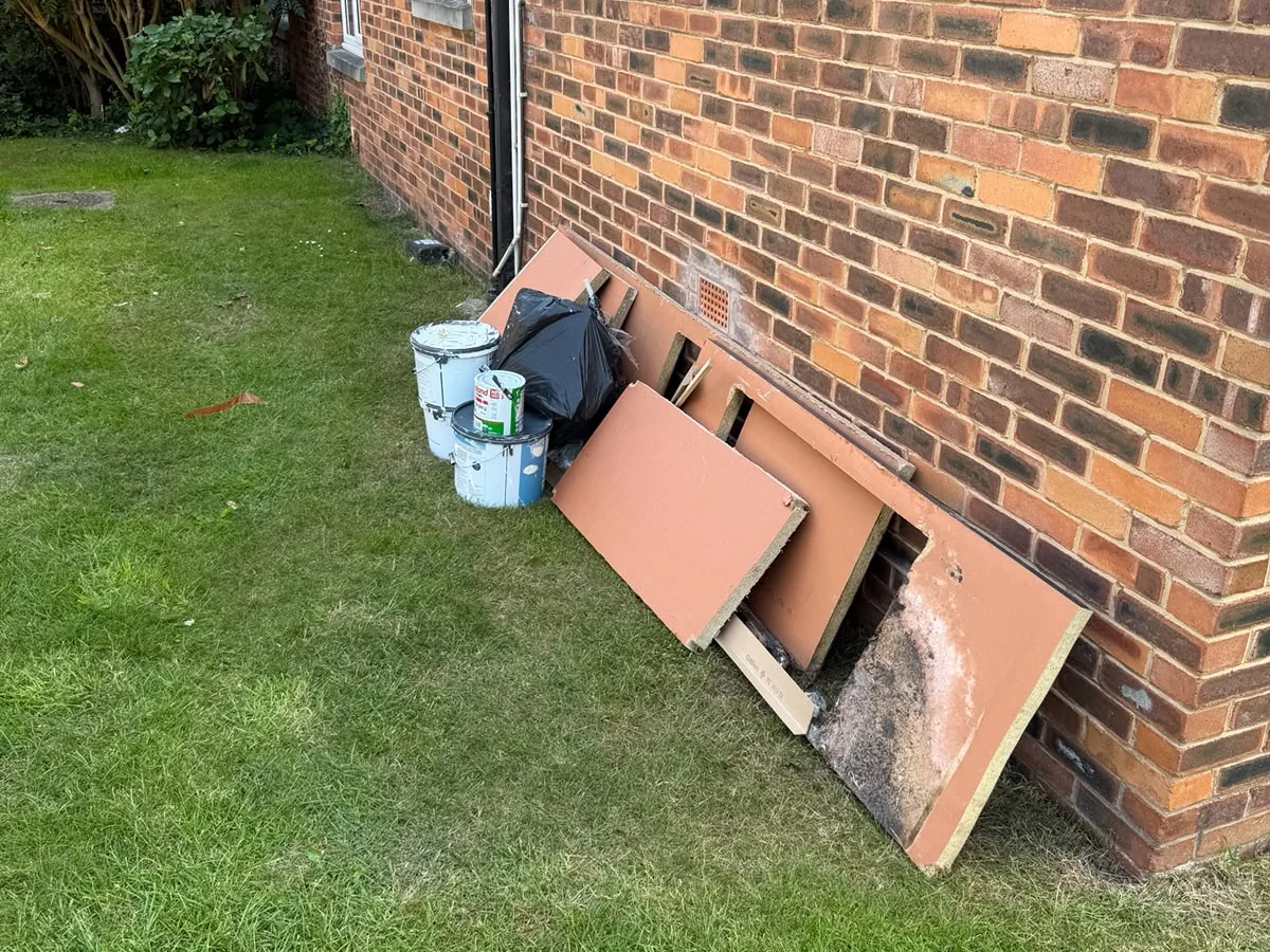 Builders waste before removal by Disposo