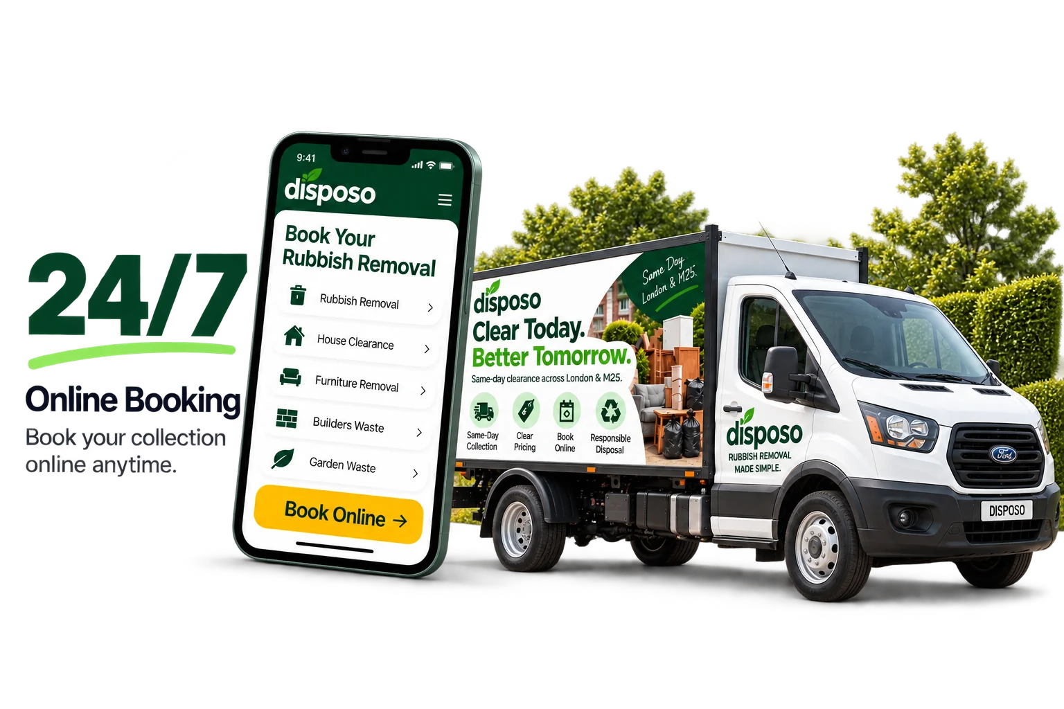 Disposo 24/7 online rubbish removal booking